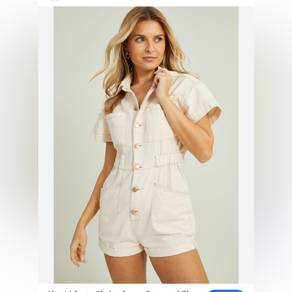 Altr’d State Cream Romper Size Large